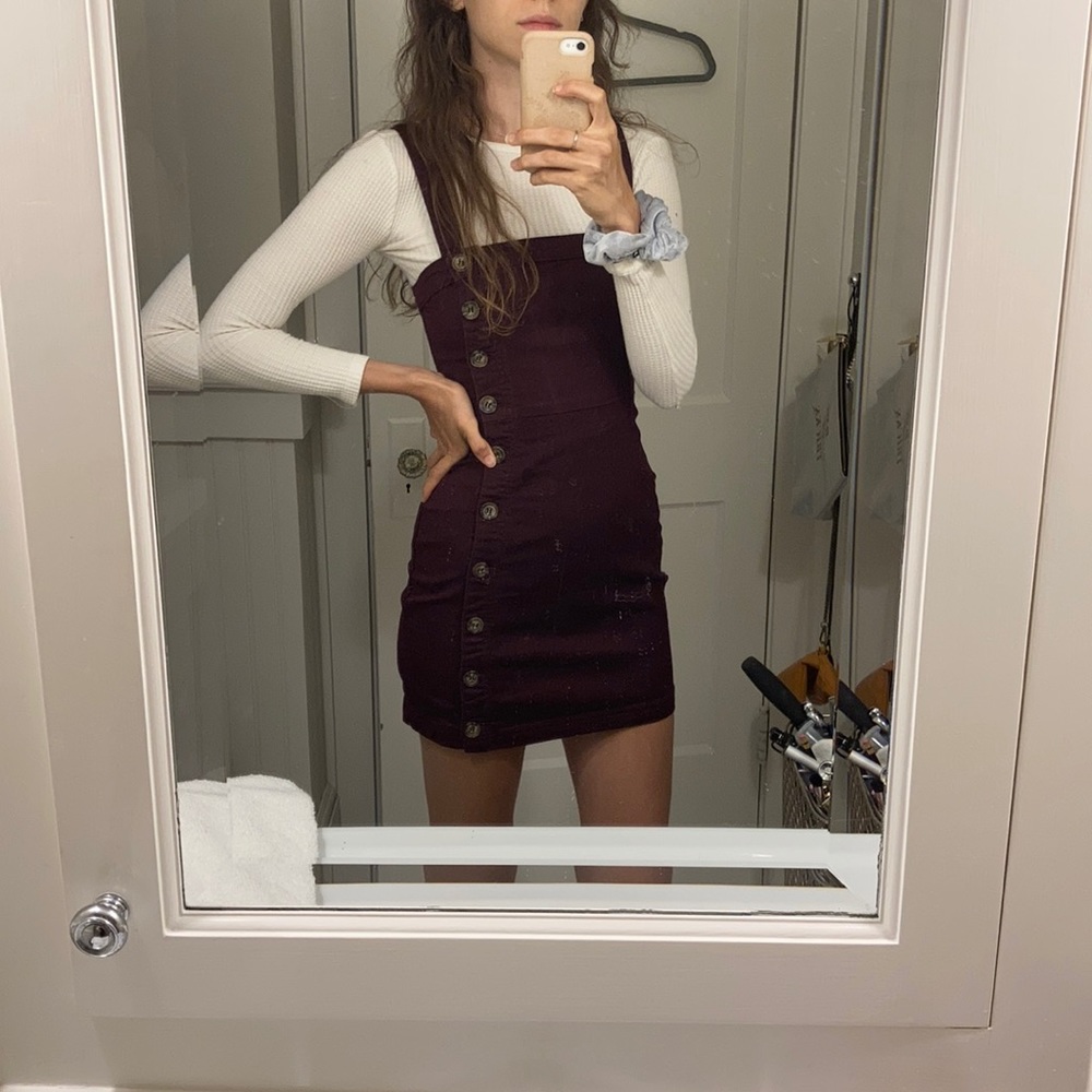 Maroon button up dress